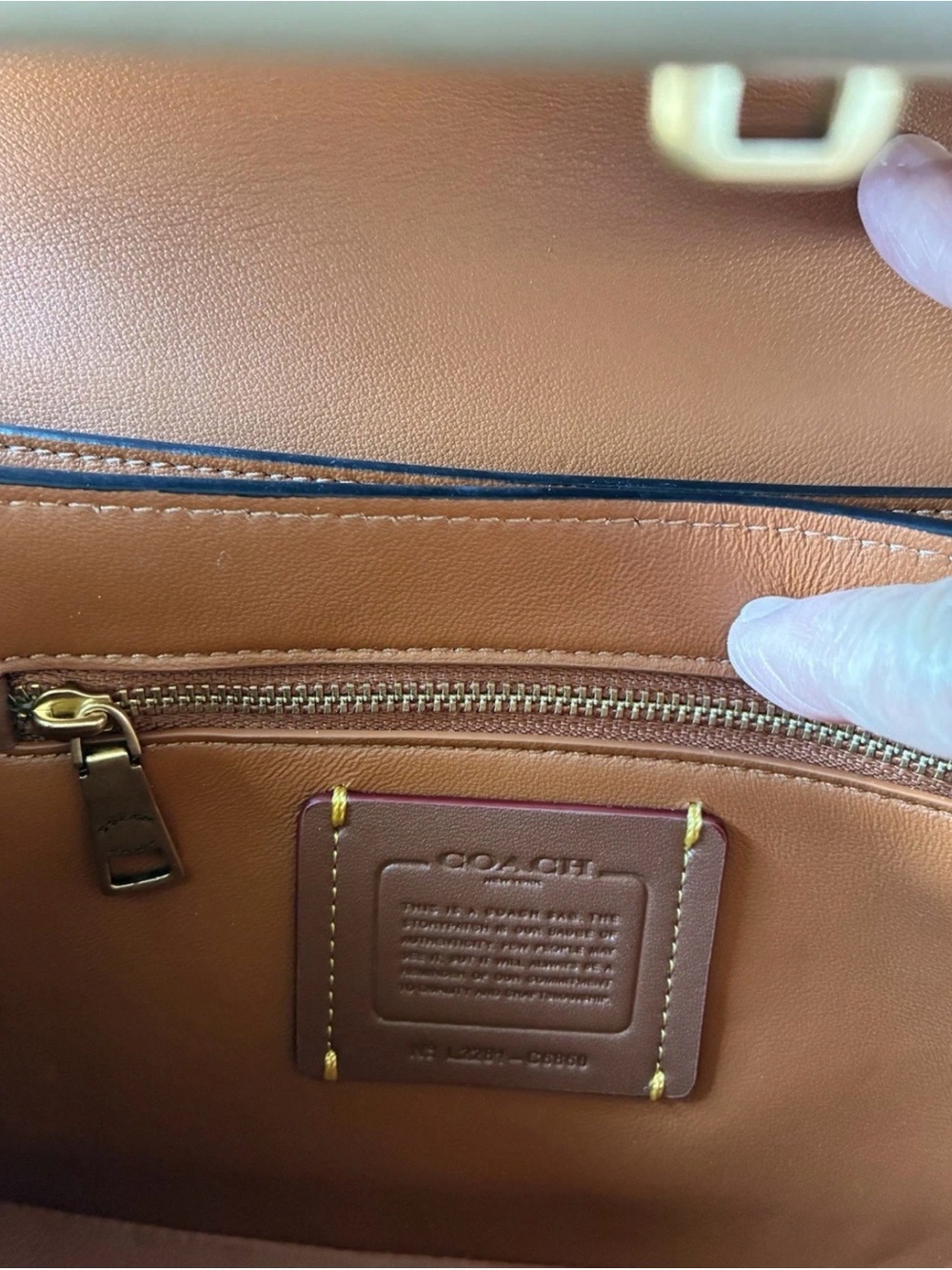 Coach Dark Stone Top Handle Satchel with Chain, Detachable Strap, Gold Hardware - Picture 5 of 13